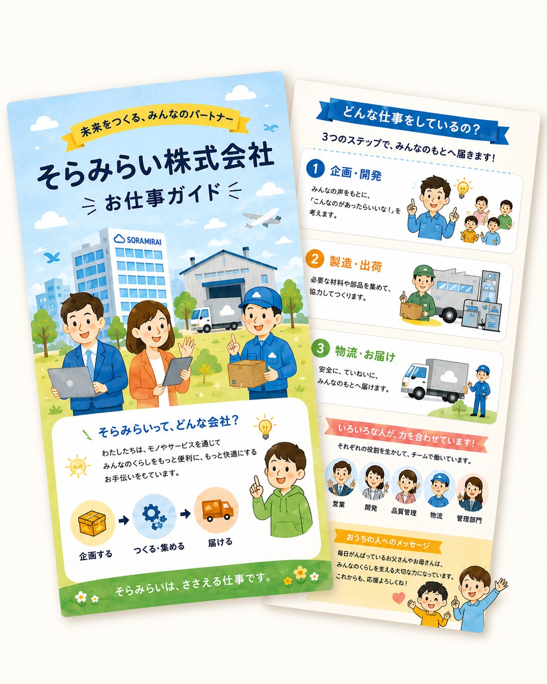 社員の子ども向け会社・仕事ガイドの仕上がりイメージ